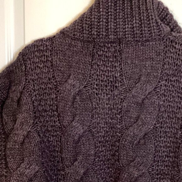 Elsamanda Women's Cable Knitted Chunky Cardigan Wool Alpaca Blend Warm Italy - Picture 7 of 8